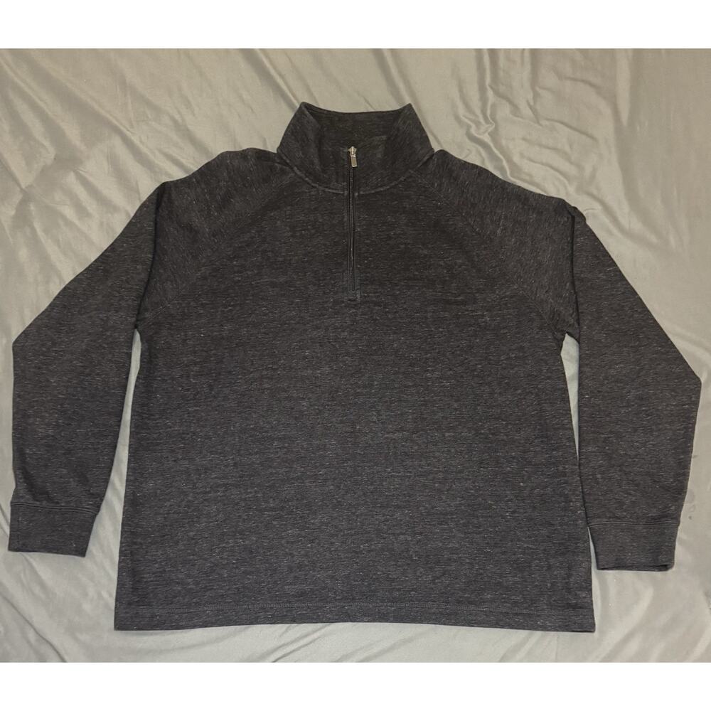 LL Bean 1/4 Zip Pullover Black Heather Men’s XL Reg Slightly Fitted